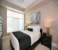Master Bedroom King Mattress Fully Furnished Apartment Suite Etobicoke Toronto