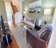 Beacon Hill South II - Ottawa furnished townhouse rental living room with comfortable furnishings - Premiere Suites