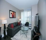 Living Room Free WiFi Fully Furnished Apartment Suite Etobicoke Toronto