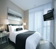 Master Bedroom Queen Mattress Fully Furnished Apartment Suite Toronto