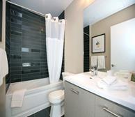 Master Bathroom Soaker Tub Fully Furnished Apartment Suite Toronto