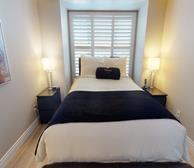 Principal Bedroom Queen Mattress Fully Furnished Apartment Suite Burlington