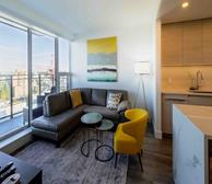 Fully Furnished Condo / Living Room and Kitchen