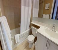 Master Bathroom Soaker Tub Fully Furnished Apartment Suite Mississauga