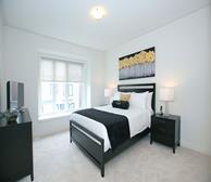 Master Bedroom Queen Mattress Fully Furnished Apartment Suite Maple