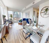 Open Space Living Room Dining Room and Kitchen Fully Furnished Apartment Suite Halifax NS
