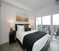 Master Bedroom Queen Mattress Fully Furnished Apartment Suite Midtown Toronto