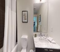 Bathroom Soaker Tub Fully Furnished Apartment Suite North York