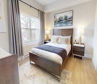 4 Primary Bedroom Queen Mattress Fully Furnished Short Term Apartment Rental Moncton NB