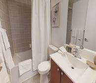 Master Bathroom Soaker Tub Fully Furnished Apartment Suite Scarborough