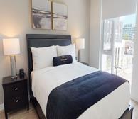 Principal Bedroom Queen Mattress Fully Furnished Apartment Suite Oakville