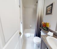 Principal Bathroom Soaker Tub Fully Furnished Apartment Suite Oakville